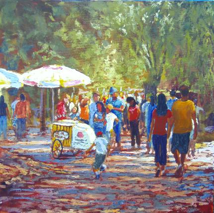 Finished work:The Ice Cream Vendor- oil painting demonstration by Dermot McKeown-