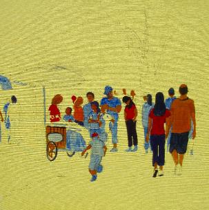 The Ice Cream Vendor- oil painting demonstration by Dermot McKeown-Key figures