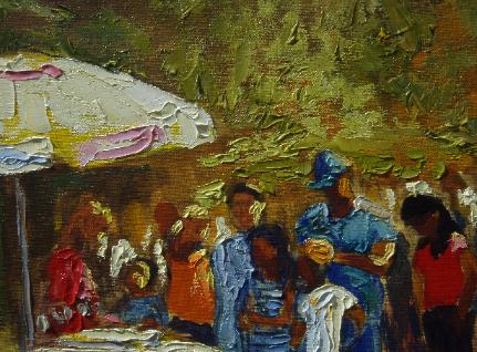 Close-up:The Ice Cream Vendor- oil painting demonstration by Dermot McKeown-