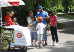 The Ice Cream Vendor, Jack darling Park, Port Credit, Mississauga- Close-up photo for oil painting demo by Dermot McKeown